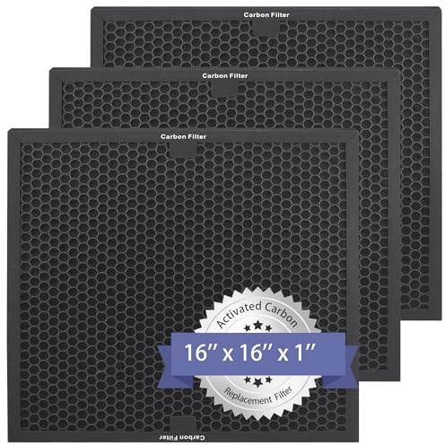 Luftwäscher-Aktivkohlefilter, kompatibel mit BlueDri, VEVOR und Dri-Eaz Luftreiniger, für HEPA500, 40,6 x 40,6 x 2,5 cm, 3 Stück