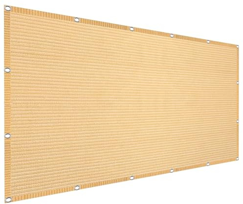 Sonnensegel Nach Maß mit Ösen 150 x 550 cm, HDPE Wetterbeständig Atmungsaktiv, Schattiernetz Sonnensegel Segeltuch, Mehrzweck-Schattennetz, für Balkon Garten, Creme Farben