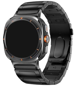 Länkarmband passar for Samsung Galaxy Watch Ultra 47 mm band solid rostfritt stålrem passform for Galaxy Watch 7 Ultra 47 mm Correa(Black)