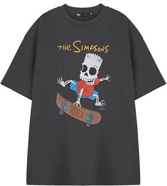 Vanilla Underground The Simpsons Mens Grey Graphic Tee | Short Sleeve T-Shirt Cotton Casual Top | TV Show Pop Culture Apparel