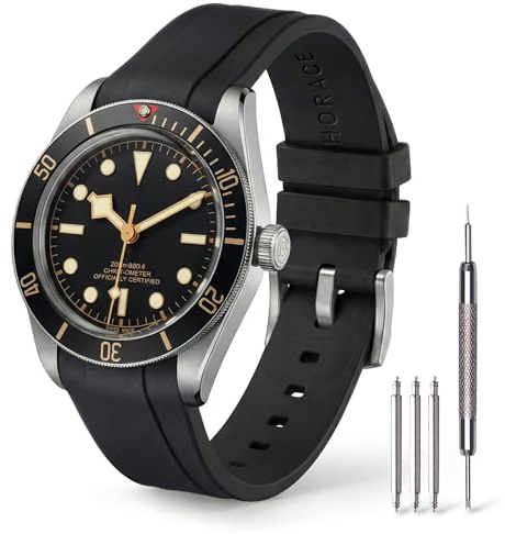 HORACE Uhrenarmband 20 mm aus Premium FKM-Kautschuk – Weich, Wasserdicht & Langlebig – Kompatibel mit Tudor Black Bay 58 & GMT 39mm