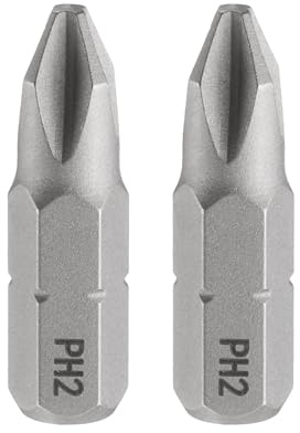 sourcing map 2pcs PH2 Phillips Screwdriver Bit 1/4 Hex Shank 25mm/1 Length Magnetic Cross Head S2 Steel Screw Driver Bit