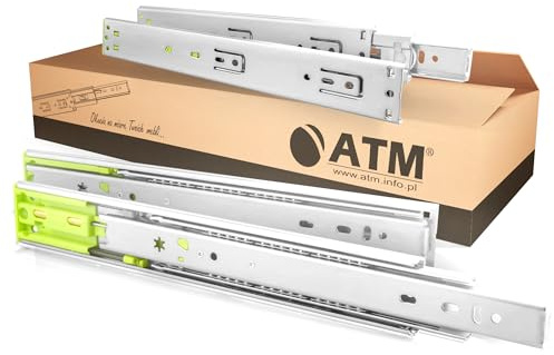 ATM® Kugelführung Soft-Close 550mm Vollauszug 40kg – Schubladenschienen Kugelgelagert Gedämpft, Teleskopschiene Stahl, 4 Stück (L+R)