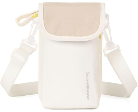 Azarxis Water Bottle Carrier Bag Holder with Adjustable Shoulder Strap Phone Pocket Crossbody Water-Resistant for Hiking Camping Walking Travelling Women Men Cup Accessories Sports (White)