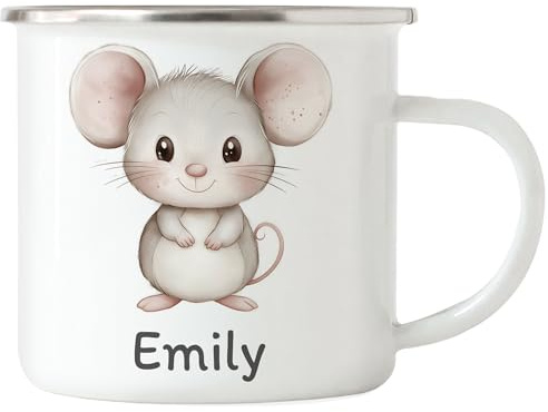 Kiddle-Design Kindertasse mit Namen Personalisiert, Personalisierte Tasse Kinder mit Elefant, Namenstasse Elefanttasse, Kinderbecher als Geschenk zur Geburt, Taufe Weihnachten - Tasse Weiß