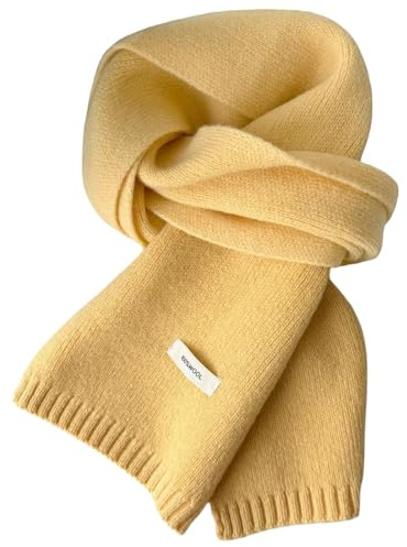 Generisch Winterschal Wollschal Weiche Warm Strickschal - 100% Wolle - Herbst Winter Einfarbig Gestrickter Schal Vielseitiger Kaschmir-Halsschal für Damen Herren, 160 x 20 cm