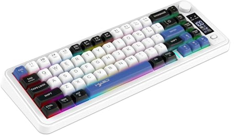 UncleS Clavier De Jeu sans Fil Ergonomique LED Rétro-éclairé Membrane Portable sans Fil Rechargeable Clavier De Jeu Mécanique