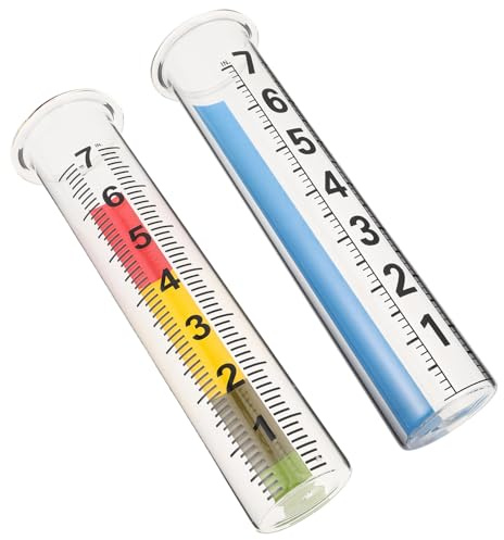 Toddmomy 2stücke Gartenregenmesser aus Glas Transparente Regenmesserrohre Messgerät für Außeneinsatz Präzise Niederschlagsmessung Haltbares Borosilikatglas