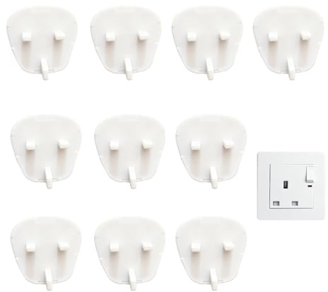 10Pcs Plug Socket Covers UK, 3 Pin Outlet Plug Cover, Durable Reusable Socket Covers, Safety Sockets Protector for Home, School
