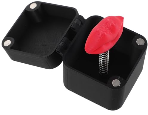 Rote Lippe Scherzartikelbox aus Kunststoff, Pop Up Surprise, Rot | Erwachsene, Portable Deko für Soziale Events und Weihnachten, Realistische Haptik, Kreative Form