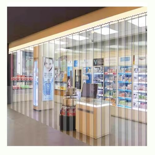 QWEASDF Tenda a lamelle industriale, Tenda a strisce in PVC kit trasparente ，Protezione dal freddo， Antipolvere, lamelle per magazzini, fabbriche, supermercati(210x300cm/82.68x118.11in)