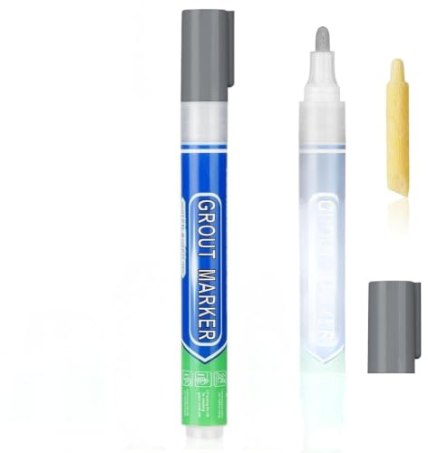 DIY Simple Grout Reviver Pen for Floor & Wall Tile Joints 7 Colours Light Grey Single