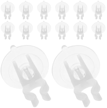 Healvian Supporti per Candele Ventosa in PVC 15 Pezzi per Finestre e Superfici Piane, Riutilizzabili e Stabili, per Addobbi Natalizi Luminosi e Decorazioni a Parete