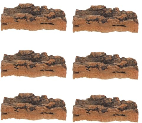 Zerodeko 6 pièces de Fond en liège Naturel pour Terrarium de Reptiles - Tapis d'escalade pour Gecko, lézard, Tortue, caméléon, Serpent, Grenouille