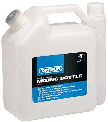 Draper 14447 Two Stroke Mixing Plastic Bottle, 1L, 16.3cm x 8cm x 17.7cm, White