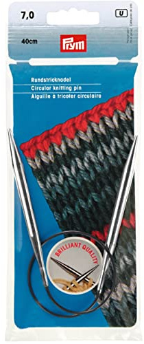Prym 212190 Rundstricknadeln MS 40 cm 7,00 mm silberfarbig Rundstricknadel, Messing, 7 mm, 7,0 mm