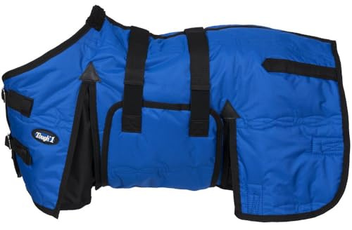 Tough 1 600D Miniature Stable Blanket with Belly Wrap, Royal Blue, 36-Inch