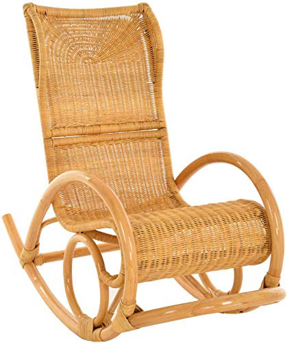 Korb-Outlet Relaxsessel Schaukelstuhl Luxor aus Rattan in der Farbe Honig/Schaukelsessel modern