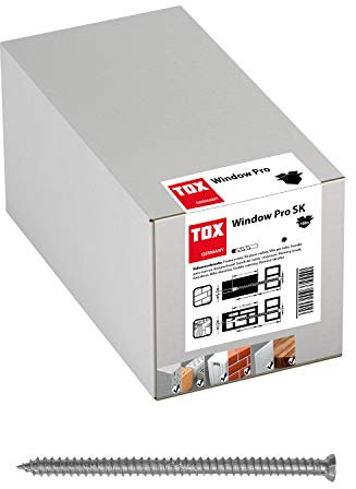 TOX Window Pro SK vite per telaio in acciaio cementato, distanziatore per finestre e porte, testa svasata con azionamento TX30, ⌀7,5/112 mm, 09110137