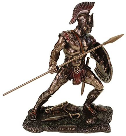 Unbekannt Unbekannte Figur des griechischen Kriegers Achille, Troja, bronzierte Skulptur Hektor