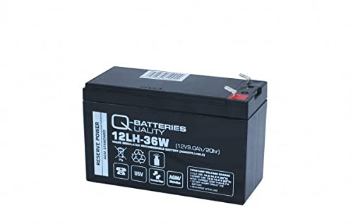 Q-Connect Batteries 12lh de 36 W 12 V 9 Ah Plomo de fieltro de batería AGM VRLA alta corriente SAI