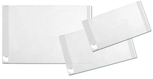 HERMA 20222 Buchumschläge 26 x 54 cm Basic, 3 Stück, Buchhüllen mit Beschriftungsetikett und Kantenschutz aus abwischbarer Polypropylen-Folie, Buchschoner Set für Schulbücher, transparent