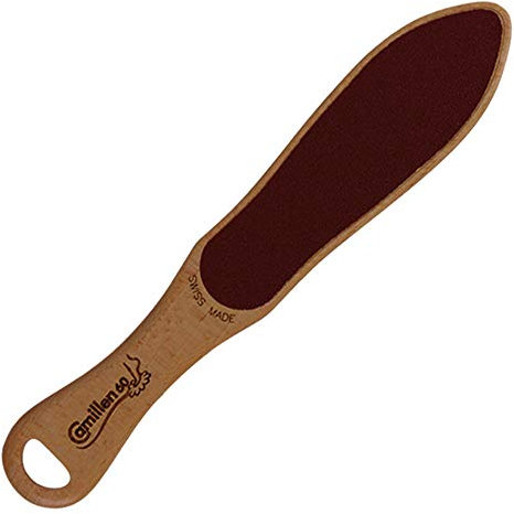 Hornhautfeile Holz, Camillen 60, für Füsse Fußfeile zur Hornhautentfernung mit Aufhänger