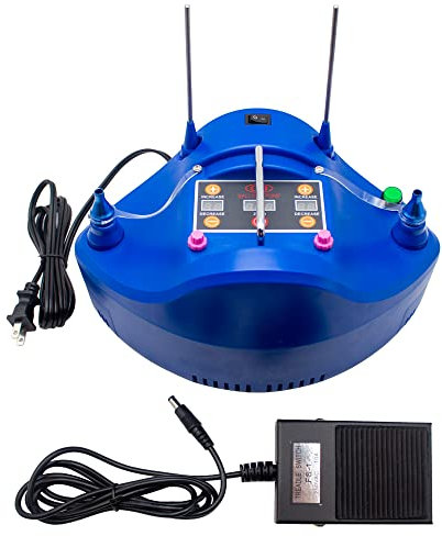 Toplionace 220V Elektrische Ballon Luftpumpe mit Digitalem Timer Zähler, Ballon Luftpumpe für Party Weihnachtshochzeits Dekoration, CD-608 (Blau)