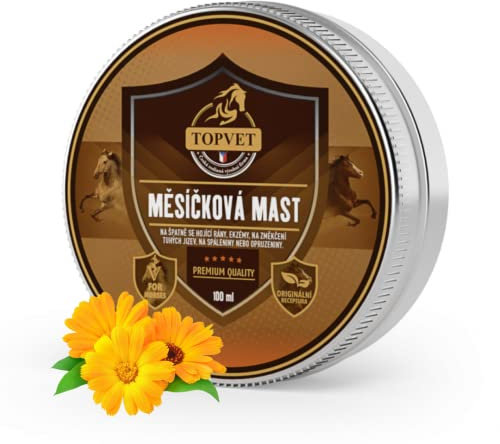 Ringelblumensalbe für Pferde - Calendula Salbe - schlecht heilenden Wunden, Ekzemen, zum Aufweichen harter Narben, bei Verbrennungen oder Wunden Naturprodukt mit Bienenwachs - Topvet 100 ml