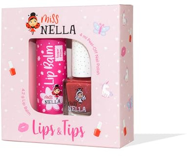 Miss Nella Juego de esmaltes de uñas + bálsamo labial (SUGAR PLUS + cherry macaroon)