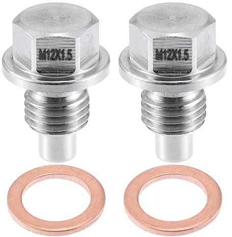 A ABSOPRO Magnetischer Ölablassstopfen Für BMW E90 2 Stück | Material: Edelstahl, Gewinde: M12 X 1,5, Für BMW E92, E93, E46, E39, 120i, 318i, 320i, 325i, 525i, 530i
