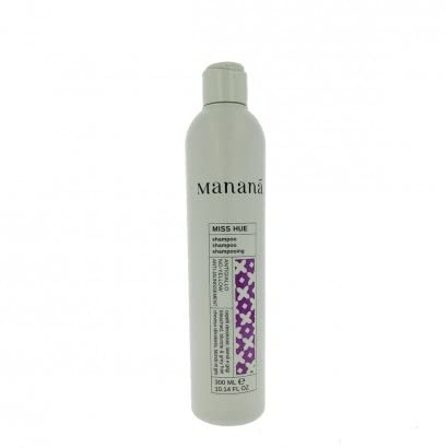 MANANA MISS HUE SHAMPOO antigiallo per capelli decolorati colorati tinti boindi grigi con Cheratina, Acido Jaluronico e Olio di Canapa (300 ml)