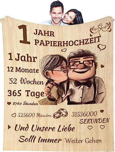 Kuscheldecke An Meine Frau Mann, 1. Hochzeitstag Geschenk für Frauen Männer,Flauschige Fleecedecke Geburtstagsgeschenk Hochzeitsgeschenk Geschenkideen