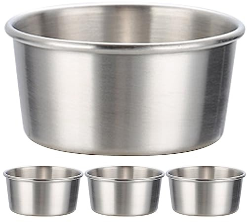 Luxshiny Récipients à Sauce Multifonctions 4 Pièces 80ml en Acier Inoxydable Finition Soignée, Adaptés pour Hôtels et Magasins Alimentaires