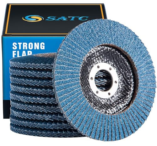 S SATC Fächerscheibe 125 Korn 40 für Metall Holz Stahl Schnelles und Präzises T29 Schneiden Lamellenscheiben 10 Stück Blau Schleifmopteller Schleifscheiben 125mm Winkelschleifer