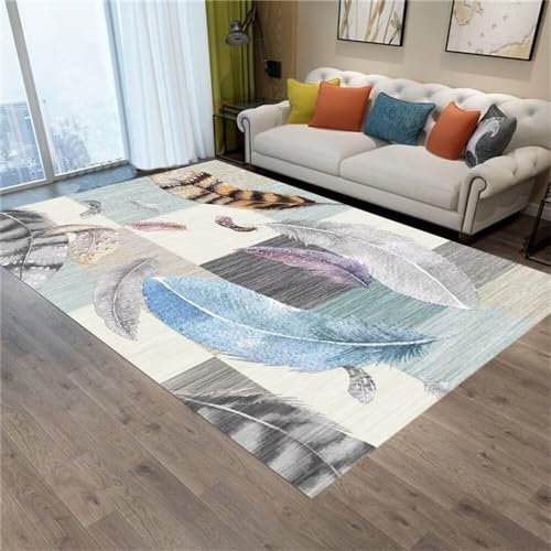 Kunsen 200X300CM Langer Teppich Flur Moderne minimalistische Schlafzimmer-Esszimmerdekoration, Rutschfester niedriger Flor Flokati Teppich grau Flickenteppich Teppich Kinder