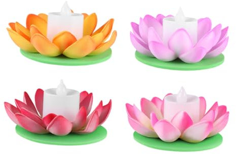 Alipis 8 STK Lotus- flammenlose Kerzen flameless Candles Schwimmende Pool-Solarleuchten Blumen Batterie Licht LED Schwimmbadbeleuchtung Sonnenlicht Seerose Dekorationen