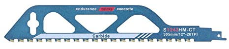 Wolframkarbid-Säbelsägeblatt, 1,5 mm Dick, für Holz, Ziegel, Beton, Hartmetallzähne, Bau- und Abbrucharbeiten, S1243HM