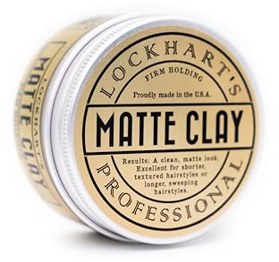 Lockhart's Professional Matte Clay – Handgefertigte Pomaden für Männer – Hergestellt mit Kaolin & Bienenwachs – mittelfester/fester Halt, natürliches mattes Finish – handgefertigte Styling-Ton für