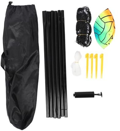 Freestanding Volleyball Net, Easy Setup Foldable Portable Volleybal Net System, Anti Sag Design with Strong Steel Poles and Carrying Bag, for Parks, Beaches, Camping Sports
