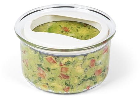 PREPWORKS Progressive International Fresh Guacamole ProKeeper Plastic Kitchen Storage Container with Air Tight Lid (White)