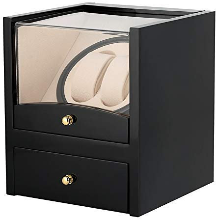 DDNGEJ Automatischer Uhrenbeweger für mechanische Uhrengehäuse, Aufziehen von Schmuck, Präsentationsständer, Uhrenaufbewahrung, Rührkasten, Hochglanz-Lackbox, europäis