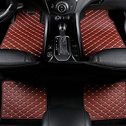 XPKLTXZW Auto Leder FußMatten Für Opel Adam 2012, Vorne Und Hinten Teppiche Allwetter wasserdichte rutschfeste Innere Automatten Schutz ZubehöR, E/Brown