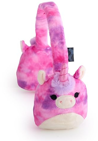 WONDEE - SQUISHMALLOWS Officiella mjuka och fluffiga plyschbarnhörlurar - originella presenter till flickor och pojkar, trådlösa Bluetooth-hörlurar för barn för öron