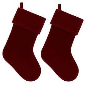 Top Sale Weihnachtsstrumpf aus Plüsch, Rot, 11,5 x 21 cm, 2 Stück