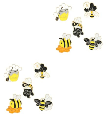 Holibanna 2 Sätze Biene Brosche Unternehmen Puzzle Plüschtiere Broschen Lustig Stift Bienenbrosche Kleidung Accessoires Abzeichen Brosche Legierungsmaterial 5 Stück * 2