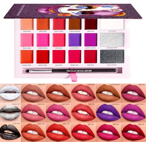Palette di per donne, per labbra per trucco Rossetto a 18 colori idratante | Cosmetici in costume di Halloween A lungo duratura per la raccolta, le prestazioni