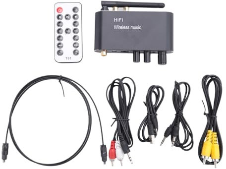 Pqahffowr - Conversor digital a analógico, receptor Bluetooth 5.1, salida de audio óptico/coaxial a AUX de 3,5 mm con control de volumen