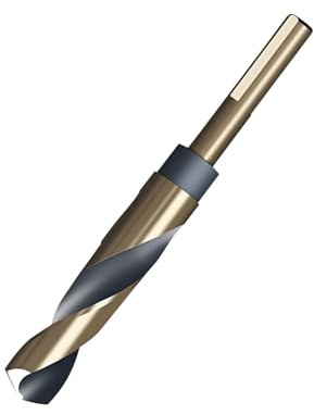 HSS-Metallbohrer, 16 mm, reduzierter Schaft, Kobalt-Schmiedebohrer für Edelstahl, Aluminiumlegierung, Metall, Kupfer, Kunststoff, Holz und Holzarbeiten, DIY-Projekte