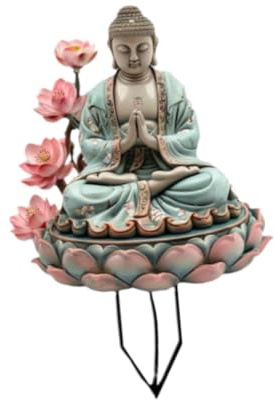 Gcljlmy Buddha-Hofschild für den Außenbereich, Gartenstecker, Basteln, kreatiGcljlmy e Kunstdekoration, Acryl-Rasenschild für Weg, Garten, Gehweg-Dekorationen